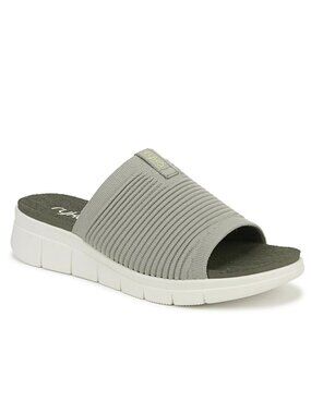 Ryka Size 7.5M Sandals Abbey Green Slip-On Stretch Knit Lightweight Comfort
